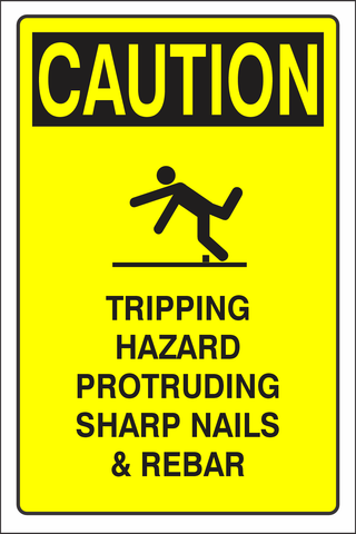 Caution : tripping hazard Safety sign (CAU110)