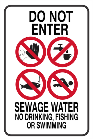 Do not enter : Sewage water safety sign (CAU114)