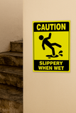 Caution : Slippery when wet Safety sign (CAU128)