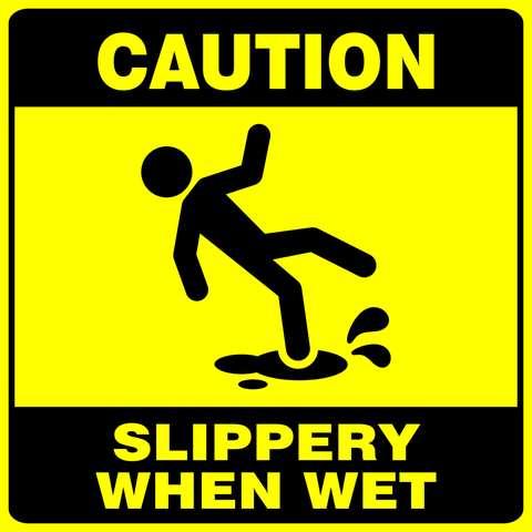 Caution : Slippery when wet safety sign (CAU128A)