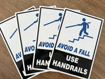 Avoid a fall use handrails safety sign (CAU129)