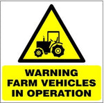 Warning Farm Vehicles in operation safety sign (CAU144)