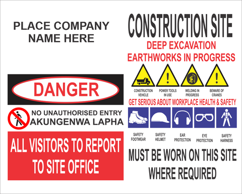 Construction site safety sign (CON003)