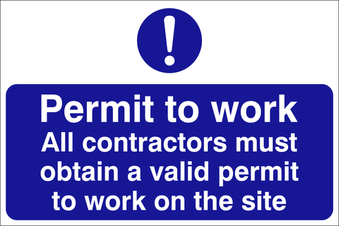 Permit to work safety sign (CONS0003)