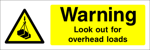 Warning : Look out for overhead loads safety sign (CONS0048)