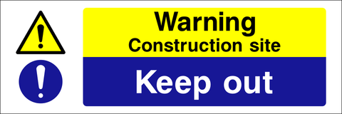 Warning : Construction Site, Keep out safety sign (CONS0051)