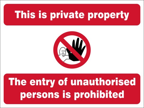 This is private property safety sign (CONS0085)