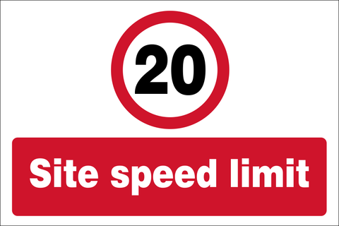 Site Speed limit 20km safety sign (CONS0090)