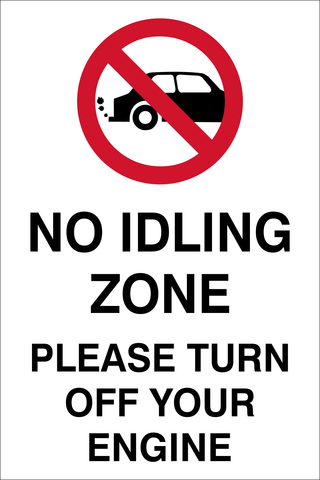 No Idling zone safety sign (CS01)