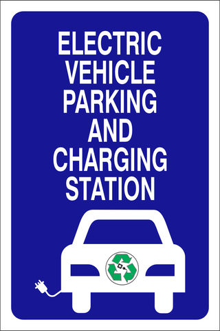 Electric Vehicle parking and charging station safety sign (CS05)