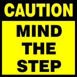 Caution : mind the step safety sign (IN37)