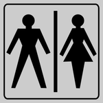 Unisex toilets safety sign (T7)