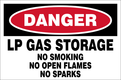 Danger : LP Gas storage safety sign (DAN023)