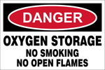 Danger : Oxygen storage safety sign (DAN024)