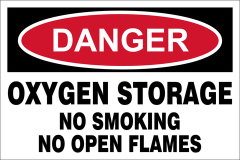 Danger : Oxygen storage safety sign (DAN024)