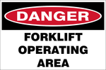 Danger : Forklift operating area safety sign (DAN043)