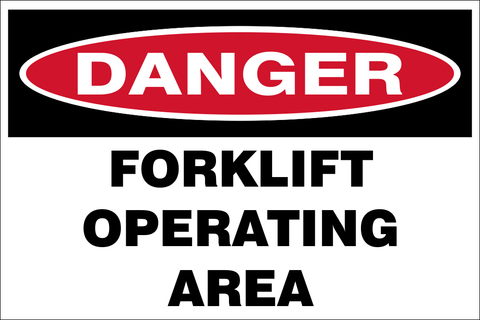 Danger : Forklift operating area safety sign (DAN043)