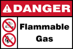 Danger : Flammable Gas safety sign (DAN044)