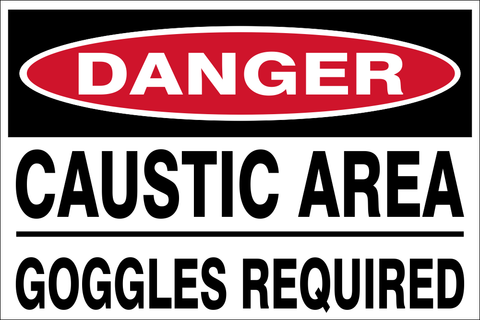 Danger : Caustic area safety sign (DAN053)