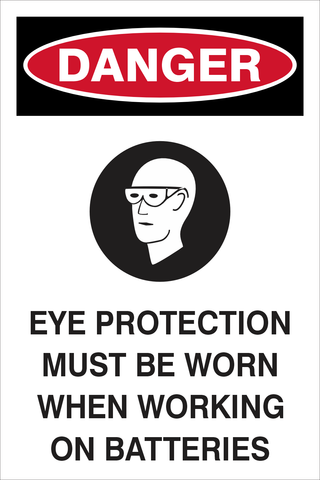 Danger : Eye protection must be worn  safety sign (DAN063)