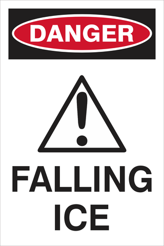 Danger : falling ice safety sign (DAN068)
