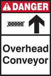 Danger overhead conveyor safety sign (DAN072)