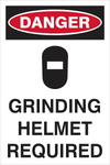 Danger : Grinding Helmet required safety sign (DAN079)