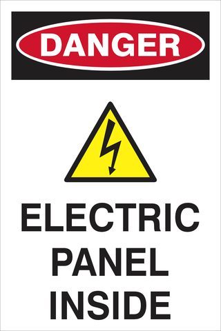 Danger : Electric panel inside safety sign (DAN082)