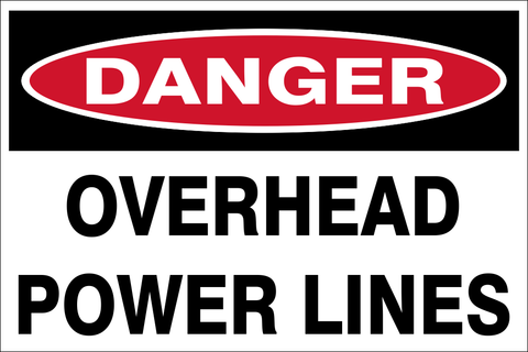 Danger : Overhead Power lines safety sign (DAN085)