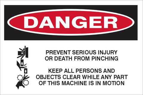 Danger : Prevent serious injury or death safety sign (DAN091)
