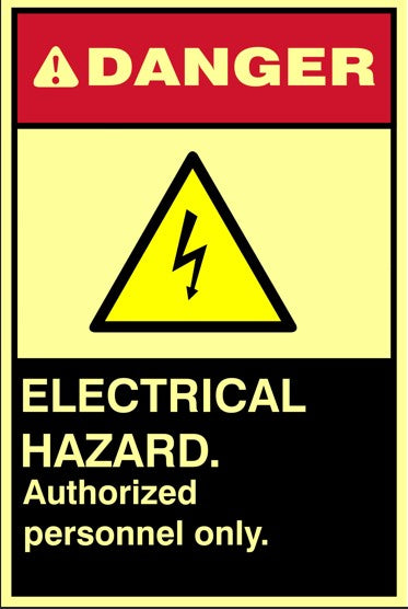 Danger Electrical Hazard - Photo Luminescent| Safety Sign Online