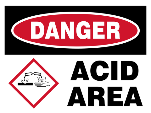Danger : Acid Area safety sign (DAN105)