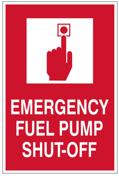 Emergency Fuel pump shut-off safety sign (EGE004)