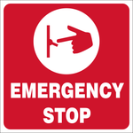 Emergency stop safety sign (ES14)