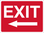 Exit with arrow left safety sign (EX01)