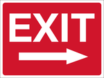 Exit with arrow right safety sign (EX02)