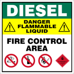 Diesel : Danger Flammable liquid safety sign (FA19)
