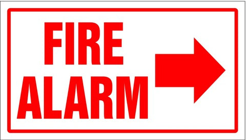 Fire Alarm with Arrow Right safety sign (FA31)