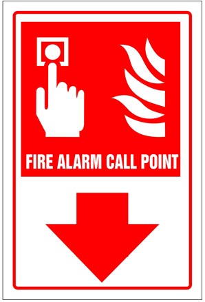 Fire Alarm call point with Arrow down safety sign (FA33)
