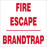 Fire Escape - 2 Languages safety sign (FE8)