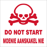 Do not start (2 languages) safety sign (FM18)
