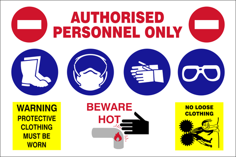 Authorised personnel only safety sign (FM54)