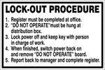Lock-Out Procedure safety sign (FM6)