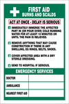 First Aid Burns and Scalds safety sign (IN45)