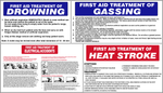 First Aid treatment of drowning, gassing, electrical accidents and heat stroke safety sign (DRO01)