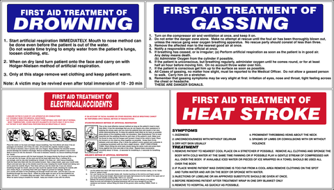 First Aid treatment of drowning, gassing, electrical accidents and heat stroke safety sign (DRO01)