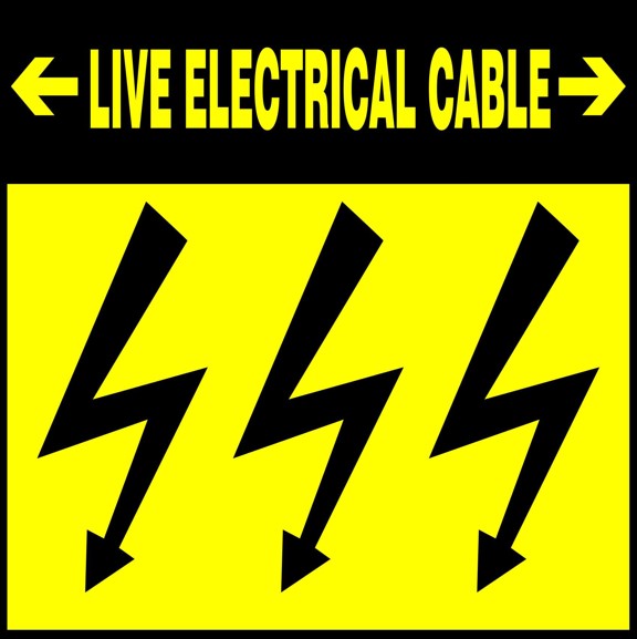 Live Electrical Cable safety sign (HW80) | Safety Sign Online