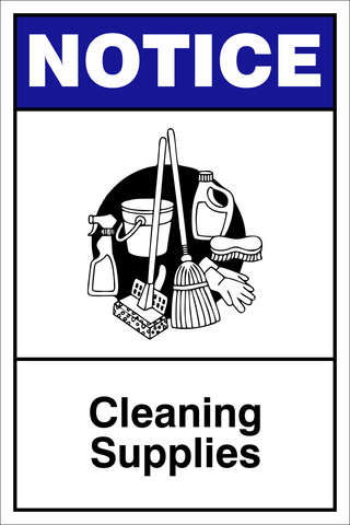 Notice : Cleaning Supplies safety sign (HYG07)