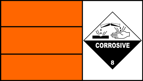 Corrosive Hazchem sticker  (HZ18)