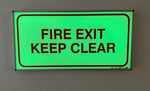 SABS Fire Exit, Keep Clear photoluminescent (glow in the dark) sign (F45)